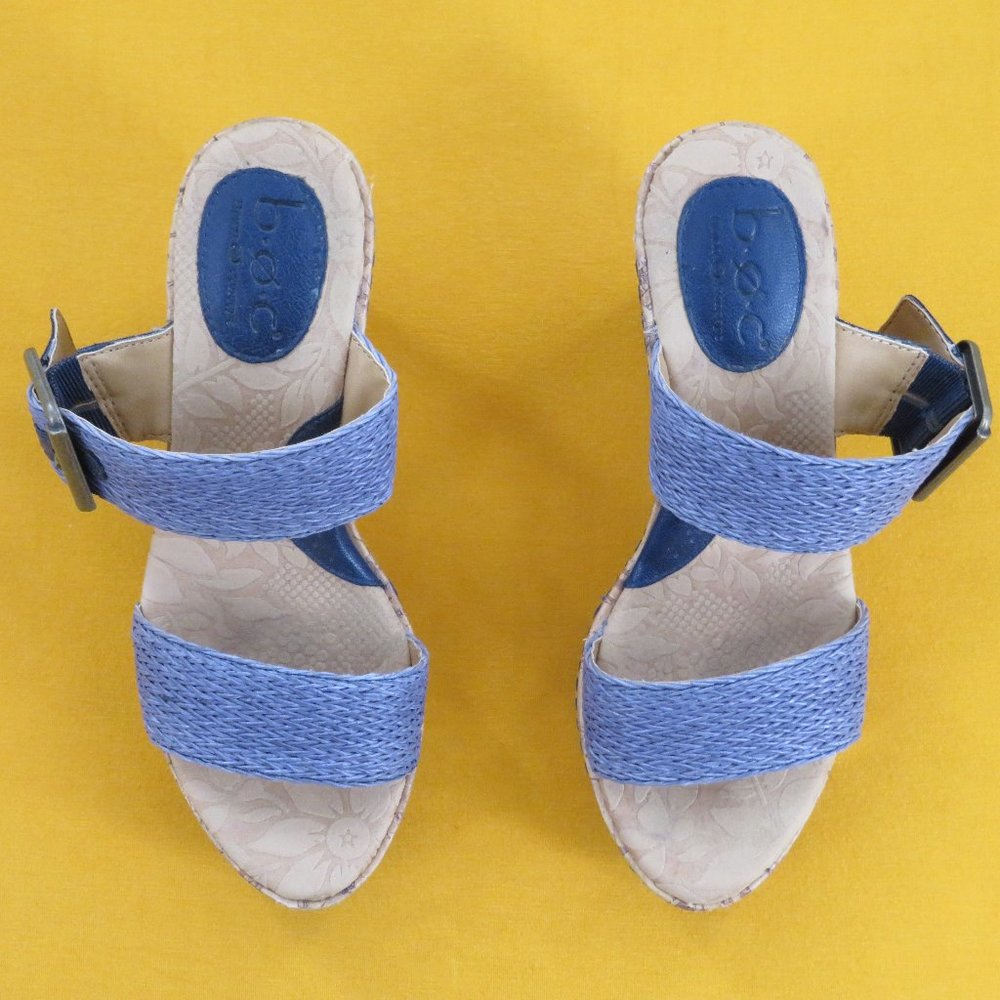 Born cork wedge sandals with woven straps  size 7